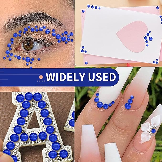 3555pcs Self Adhesive Face Gems for Makeup, Festival Jewels, Hair Gems, Rhinestone Stickers for Face, Eye, Makeup, Nail, Body, Crafts 5sheets (darkblue-3/4/5/6/8mm)
