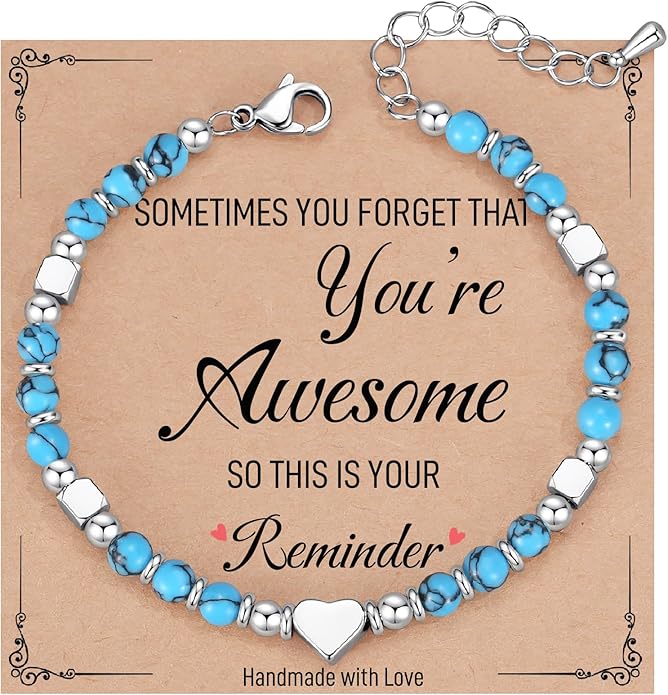 TONY & SANDY Tiny Beaded Bracelets for Women, Sometimes You Forget You're Awesome Gift, Unique Gifts for Women, Mom, Daughter, Wife, Coworker, Best Friend, Bestie, Granddaughter