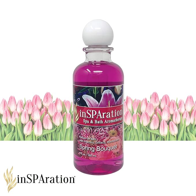 inSPAration Spa and Bath Aromatherapy 114X Spa Liquid, 9-Ounce, Spring Bouquet
