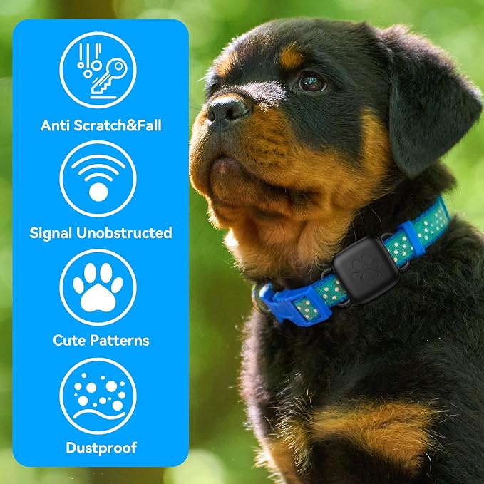 Dog Collar Holder for Tile Mate 2024 and UGREEN Tracker,Waterproof Silicone Case for Tile by Life360 2024 cat pet Necklace Dropper, Scratch Resistant Dustproof Cover, 2 Pack,Black/Off-White