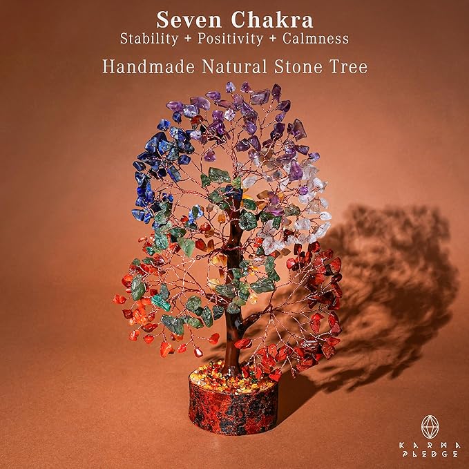 7 Chakra Tree of Life for Manifestation Unique Birthday Gifts for Women, Men, Friends, Handmade Home Decor Healing Crystal Tree for Money, Good Luck, Anniversary Gifts for Her, Mom & Dad
