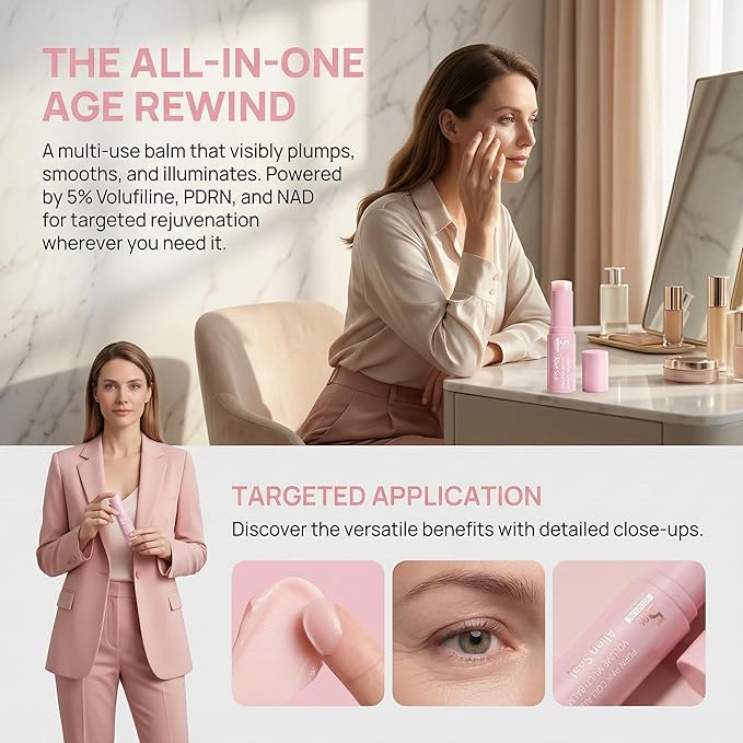 PDRN Pink Collagen Volume Multi Balm | All In One Volufiline, PDRN, NAD Stick for Youthful-Looking, Helping Look of Fine Lines, Firming Care, Anti-Aging Care | For Under-Eyes, Neck, Forehead (1pc)
