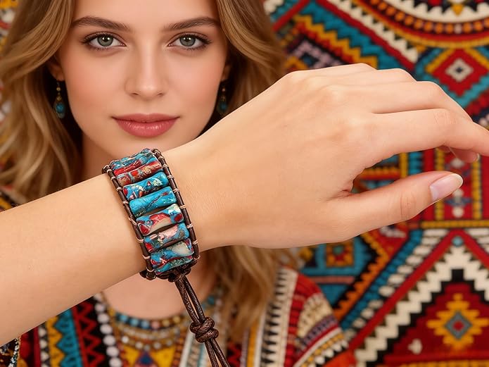 Inspirational Gifts Healing Bracelets for Women，Get Well Soon Encouragement Gifts for Women Friends Sister Mom，Handmade Natural Stone Healing boho Friendship Jewelry for women