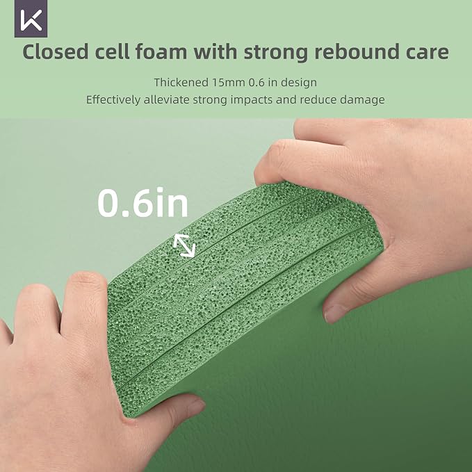 KEEP Extra Thick NBR Yoga Mat for Women & Men, 15mm Thick, 72”x32” Large Exercise Mat with Non-Slip Workout Mat for Yoga, Pilates, Stretching, Meditation – Wide & Cushioned Fitness Mat