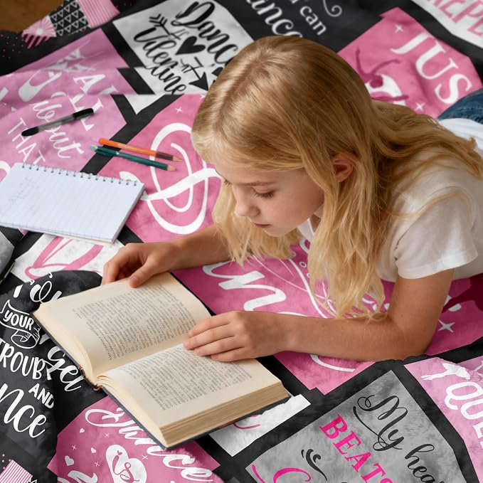 Dance Gifts Blanket 60"x50", Dance Recital/Dancer/Ballet/Ballerina Gifts for Girls Teens Her Teacher, Gift for Dancers, Dancing Stuff/Accessories, Dancing Soft Throw Blanket