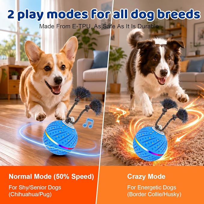 Smart Interactive Dog Toys Ball for Aggressive Chewers Medium Large,E-TPU