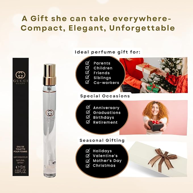 Gucci Guilty Perfume for Women Travel Spray Pour Femme EDT 0.33 Fl Oz