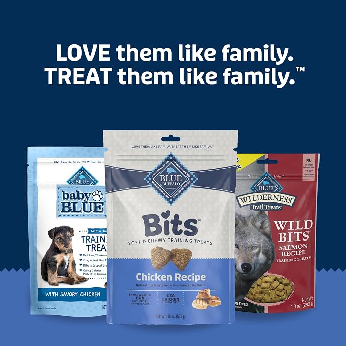 Blue Buffalo Bits Soft Dog Treats for Training, Made with Natural Ingredients & Enhanced with DHA, Chicken Recipe, 19-oz Bag (Pack of 4)