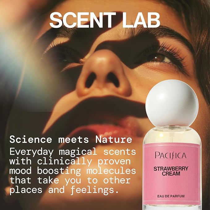 Pacifica Strawberry Cream Perfume for Women – Fruity Floral Eau de Parfum Spray with Strawberry, Vanilla, Jasmine & Sandalwood Notes, Long Lasting, Clean Beauty, 1 fl oz