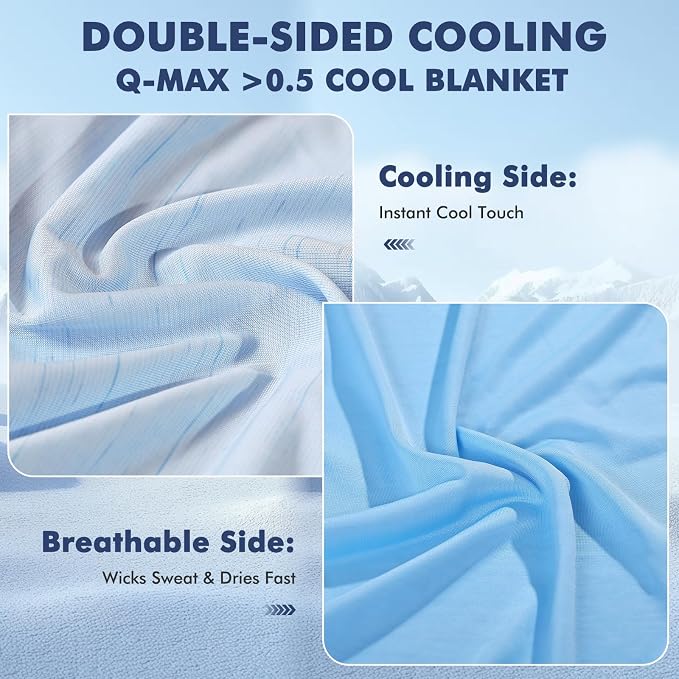 Elegear Double-Sided Arc-Chill® 3.0 Cooling Blanket for Hot Sleepers, King | Q-Max>0.5 Cooling Fabric, Absorbs Heat to Keep Body Cool, Lightweight Summer Blankets for Night Sweats & Menopause, 108"x90"