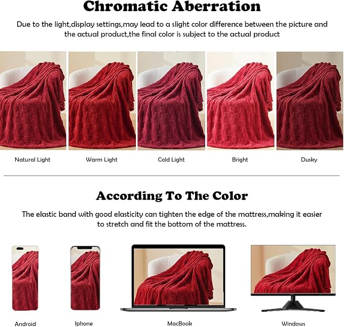 NEWCOSPLAY 3D Checkered Flannel Queen Blanket, Red Checkered, 90"x90" | Super Soft Cute Lightweight Decorative Premium Silky Fleece Blanket for Couch Sofa Bed, Gift for Women Men, All Season Use
