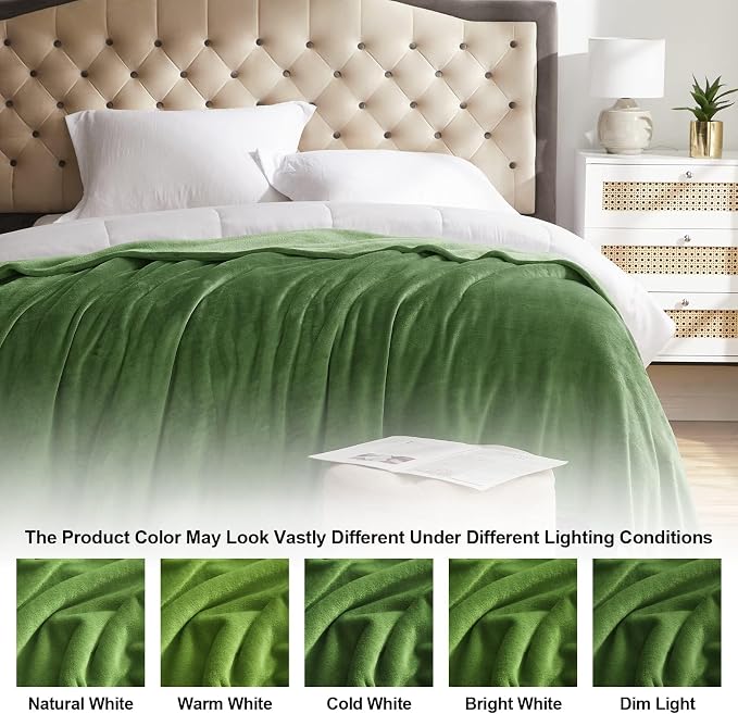 KMUSET Fleece Blanket Queen Size Lightweight Cozy Plush Microfiber Solid Blanket Factory Shop