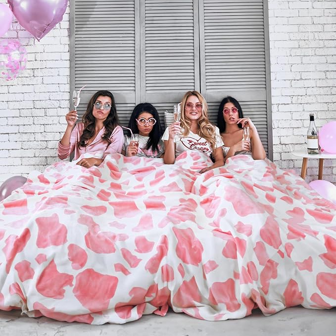 HSEEC Blankets & Throws Queen Size Warm Blanket Pink Soft Fleece Throw Blankets for Bed 90x90 inches