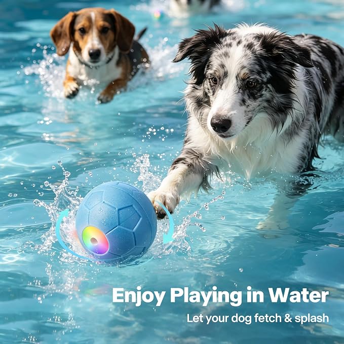 Pet Prime Interactive Dog Ball,Automatic Rolling Ball for Small,Medium & Large Dogs,Touch Activated Self Moving Toy with LED Lights, Upgraded ETPU Material,IP65 Waterproof for Indoor/Outdoor Play