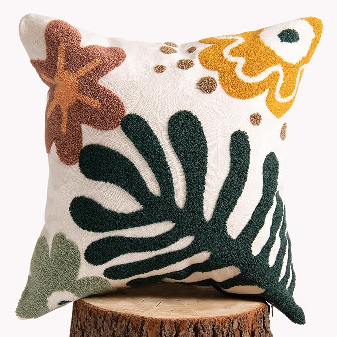 lifein 18x18 Pillow Covers-Throw Pillow Cover Tufted Boho Jacquard Pillow Covers Farmhouse Decorative Pillow Cover Pillow Cases for Gift Couch Sofa Bed Chair Living Room Home Decor