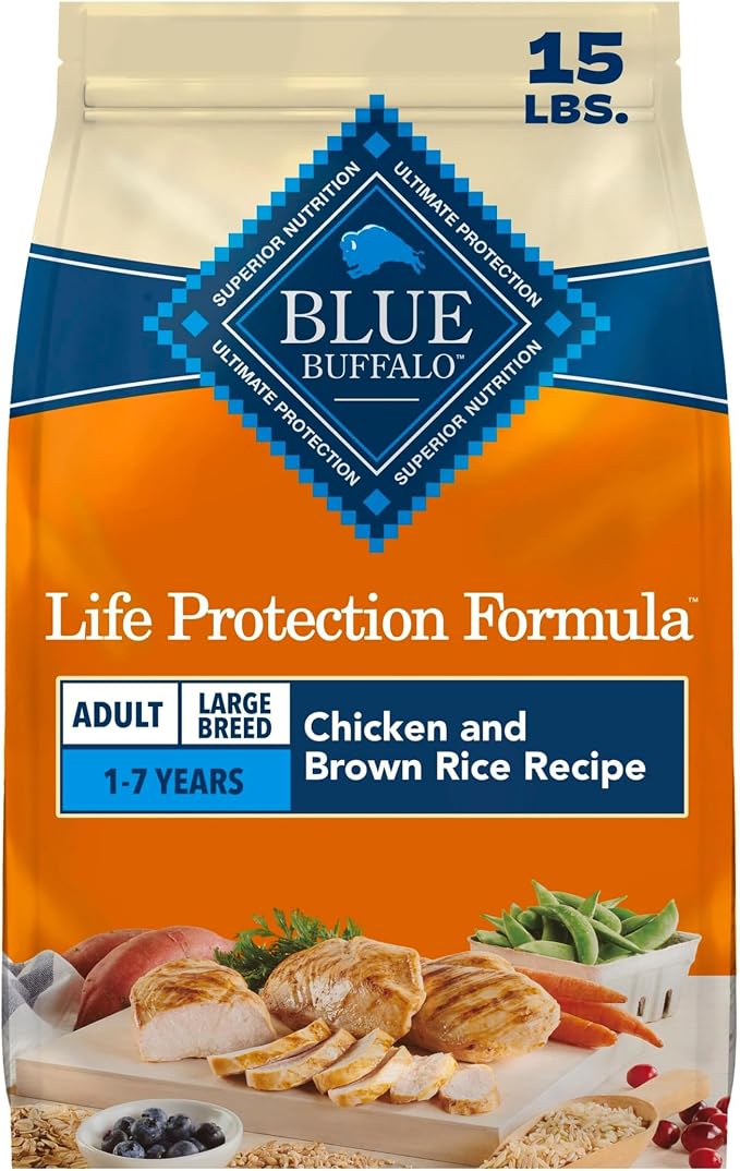 Blue Buffalo Life Protection Formula Chicken Large Adult Dog Food, 15 lb | Real Chicken #1 Ingredient, Antioxidant-Rich LifeSource Bits, Glucosamine Supports Joint Health & Mobility in Large Breeds