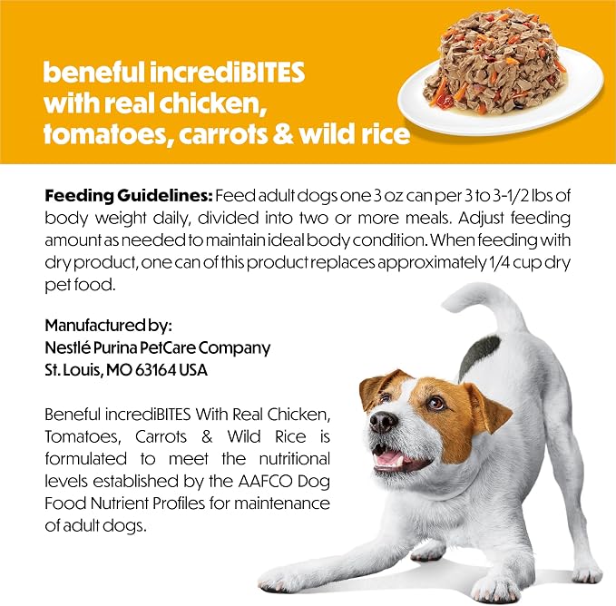 Purina Beneful Small Breed Wet Dog Food in Gravy, IncrediBites With Real Chicken - (Pack of 12) 3 oz. Cans