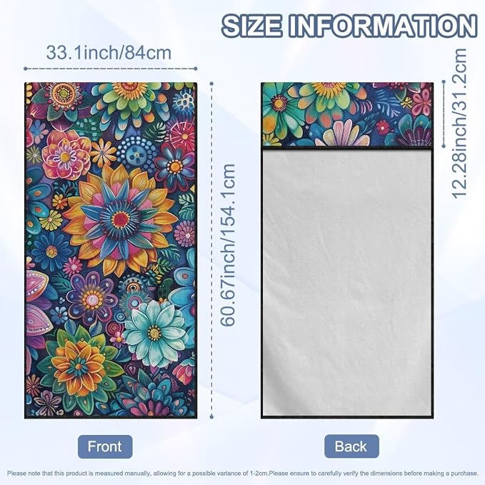 INSTANTARTS Dahlia Car Seat Towel Covers Yoga Towel Car Seat Cover Portable Yoga Mat Car Seat Cover