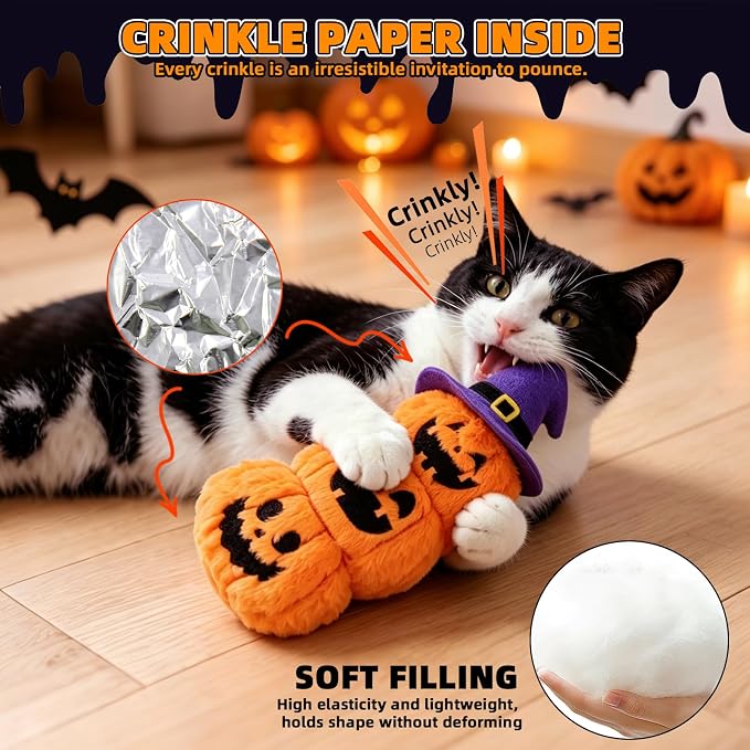 PUPTECK Halloween Catnip Cat Toys, Interactive for Kittens Indoor