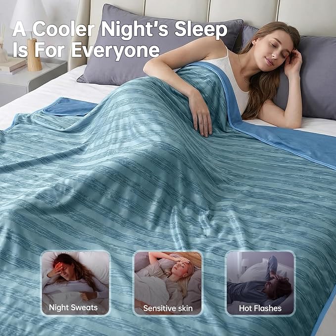 Guohaoi Cooling Blanket for Hot Sleepers and Night Sweats 90"x90" Queen | Arc-Chill Q-Max >0.5 Cool Fiber,100% Oeko-Tex Certified Lightweight Summer Blanket for Travel/Outdoor Ultra Cold Breathable