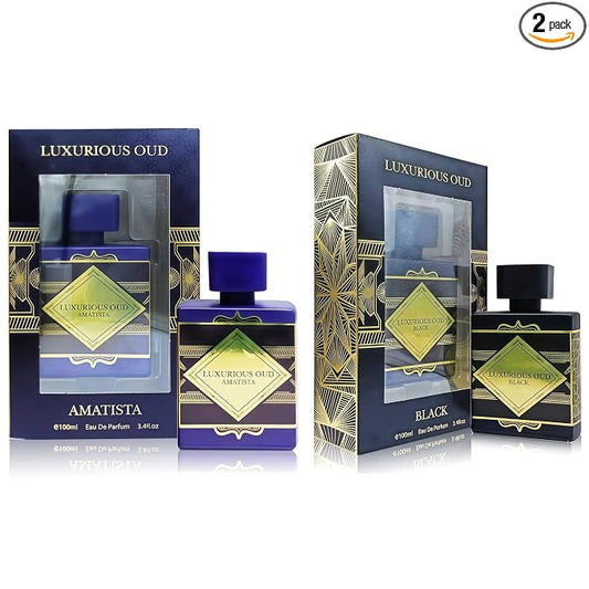A CENTER Luxurious Men's Cologne Eau de Parfum Gift Set - 3.4 Fl Oz Each | Citrus Spicy & Woody Ambergris Fragrance | Luxury Perfume for Day & Night