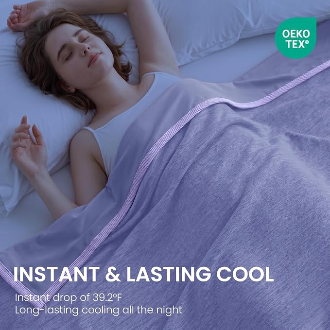 Cooling Blanket for Night Sweats Absorbs Heat to Keep Adults, Children Cool on Warm Nights, Q-Max 0.5 Cooling Blankets for Hot Sleepers, Ultra-Cool Lightweight Sofa Throw Blanket (50"x70") | Absorbs Heat Cold Summer Blanket for Night Sweats & Menopause...