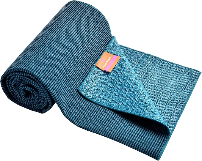 Hugger Mugger Yoga Towel - Midnight - Soft, Absorbent, Fast Drying, Non-Slip Backing, use by iteself or Over a Yoga mat, hot Yoga, Helps with Slippery Hands and feet