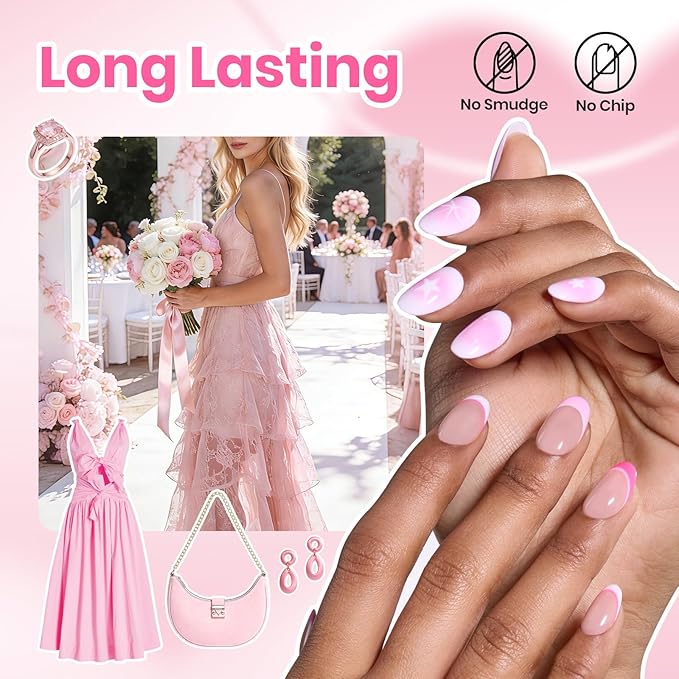 Beetles Pink Nail Polish Set - Love in Echo 6 Colors Quick Dry Spring Nail Polish Set 7.5ml/0.25 Fl Oz, Salon Long Lasting DIY Pastel Nails Art Spring Nails Gifts for Her