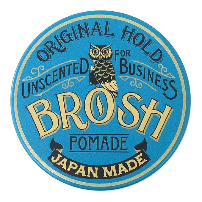 BROSH Original Hold Pomade Unscented, Classic Shine, Lightweight Water-Based Hair Styling Cream for Men, 4 Oz
