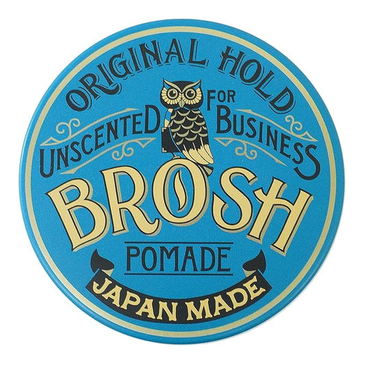 BROSH Original Hold Pomade Unscented, Classic Shine, Lightweight Water-Based Hair Styling Cream for Men, 4 Oz