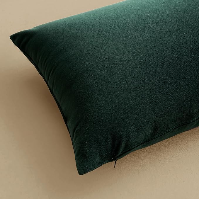 MIULEE Velvet Throw Pillow Covers 22x22 Inch Pack of 2 Army Green | Soft Solid Decorative Pillow Covers, Modern Luxury Home Decor, for Couch Chair Sofa Bedroom Livingroom