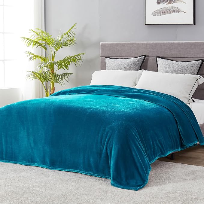DREAMNINE Extra Large Fleece Blanket,Soft Comfy Fluffy Bed Blankets Queen Size 90" x 90",Luxury Decorative Fuzzy Blanket for Women Girl,Big Cozy Shaggy Warm Flannel Blankets for Winter Autumn Pet,Teal