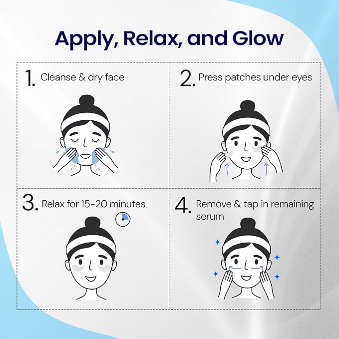 LA PURE Collagen Boosting Eye Mask Patches Under Eye Patches for Puffy Eyes Hyaluronic Acid Dark Circles Bags Lines Anti Wrinkles Anti Aging Hydrating Moisturizing Brightening Eye Gels 15ct