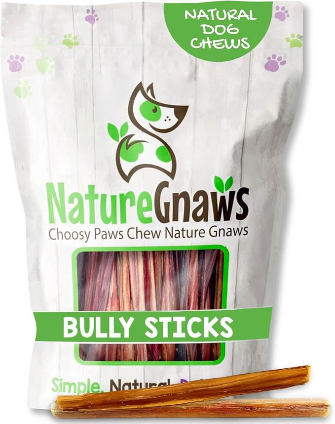 Nature Gnaws Extra Large Bully Sticks 11-12" Rawhide Free Dog Chew, 3 Count | Thick Long Lasting for Aggressive Chewers and Heavy Chewers - Natural Beef Dog Chew Bones - No Artificial Preservatives