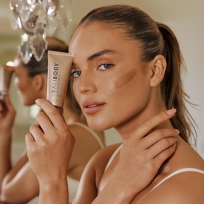 Bali Body Instant Glow Bundle – Instant Tan Medium-Dark 97 ml + Hydrating Bronzing Serum 30 ml + Ultra-Soft Reusable Kabuki Blending Brush | Vegan, Cruelty-Free