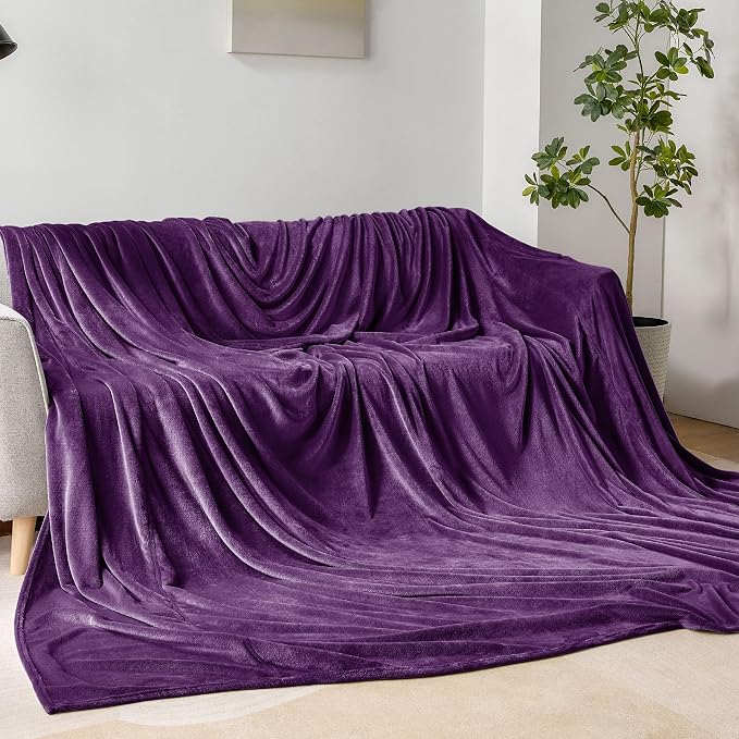 BEDELITE Fleece Blanket Soft Plush Oversized Bed Blanket Purple 120"x120" | Ultra Soft Plush Fleece, Lightweight Warmth, All Season Comfort, Fade Resistant, Machine Washable, Perfect for Sharing