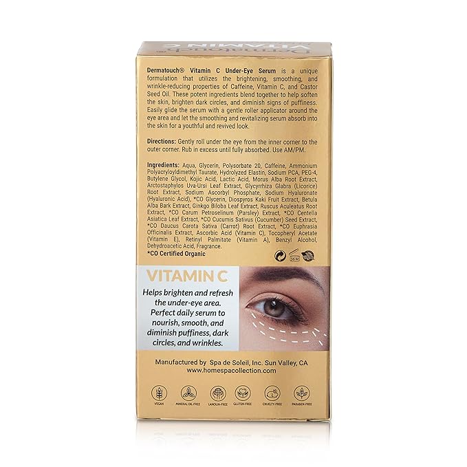 Dermatouch Vitamin C Brightening Under-Eye Roller, 1.6 oz - Made in USA