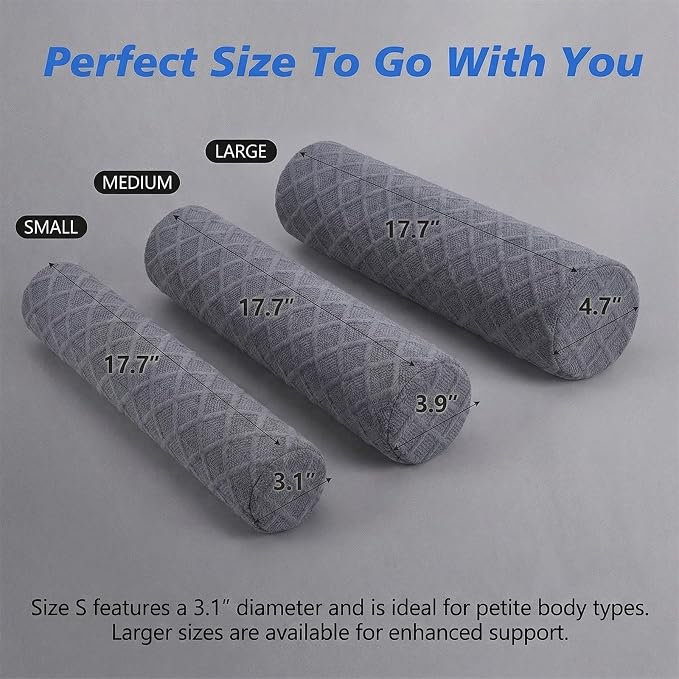 Cervical Memory Foam Neck Roll Pillow Comfortable Breathable(3.9) | Neck Support Pillows for Sleeping 3.9in H Small Round Circle Pillow Cylinder Pillows for Back Lumbar Leg Yoga Pain Relief