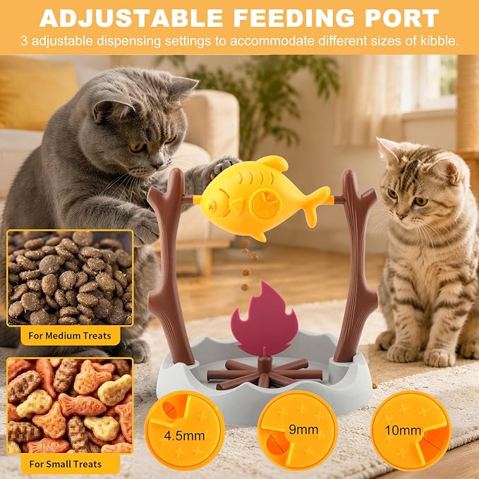 Cat Slow Feeder Treat Dispenser, Foraging Interactive Cat Puzzle Fish Toy