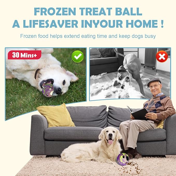 Dog Chew Toy, Large Frozen Treat Dispenser Reduces Pet Boredom
