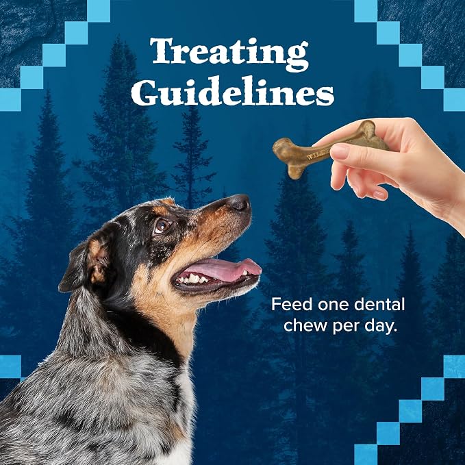 Blue Buffalo Wilderness Mini Dog Dental Chews, Grain-Free, 10 oz | Reduces Tartar & Plaque, Freshens Breath, Sized for Dogs 5-15 lbs., No Artificial Preservatives