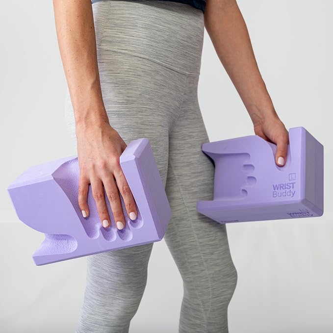 WRISTBuddy® Hand-Shaped Ergonomic Yoga Blocks for Optimal Wrist Support During Yoga, Pilates, Pushups, Planks, and Handstands - Patented Non Slip Blocks for Enhanced Stability and Comfort.