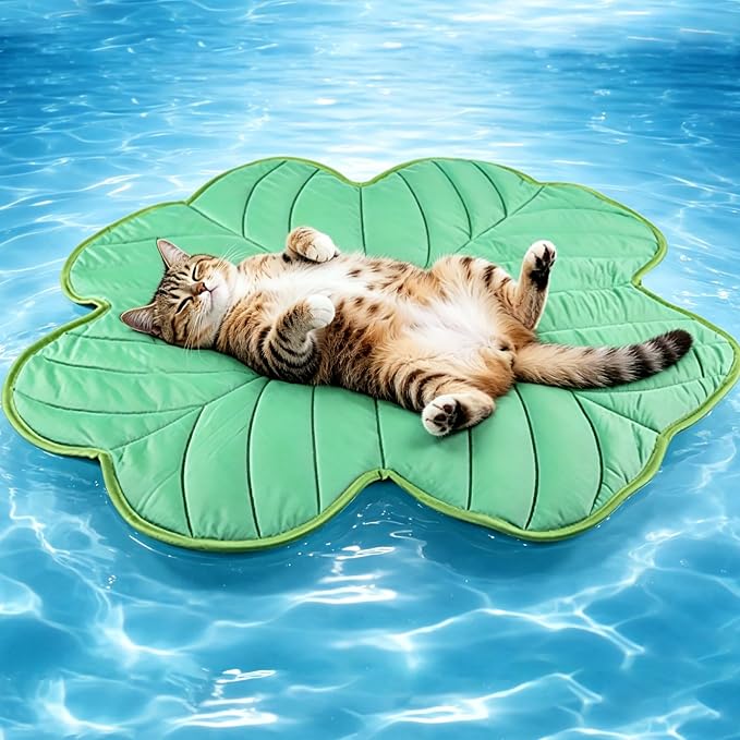 Cooling Mat for Dogs, Dog Cooling Pad Bed, Q-MAX>0.45- Lightweight, Durable & Breathable Pet Throw for Sofa, Car and Furniture Protector, Reversible Design, 40"x40", Four-Leaved Clover