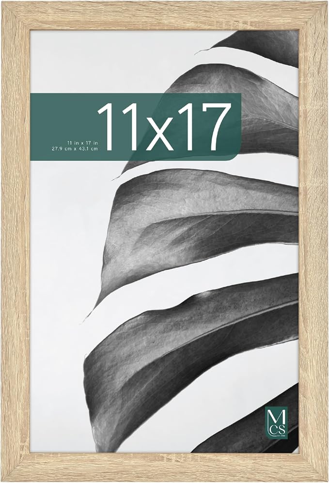 MCS Studio Gallery 11x17 Picture Frame Natural Woodgrain Engineered Wood, Rectangle Photo Frame for Photos, Posters & Art Prints (1-Pack)