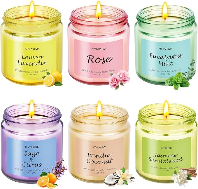 6 Pack Candle for Women | Scented Candles Set- Candles for Home Scented, Soy Wax Candles Bulk, Aromatherapy Candle Gifts Set for Women, Birthday, Valentine, Christmas, Anniversary Present