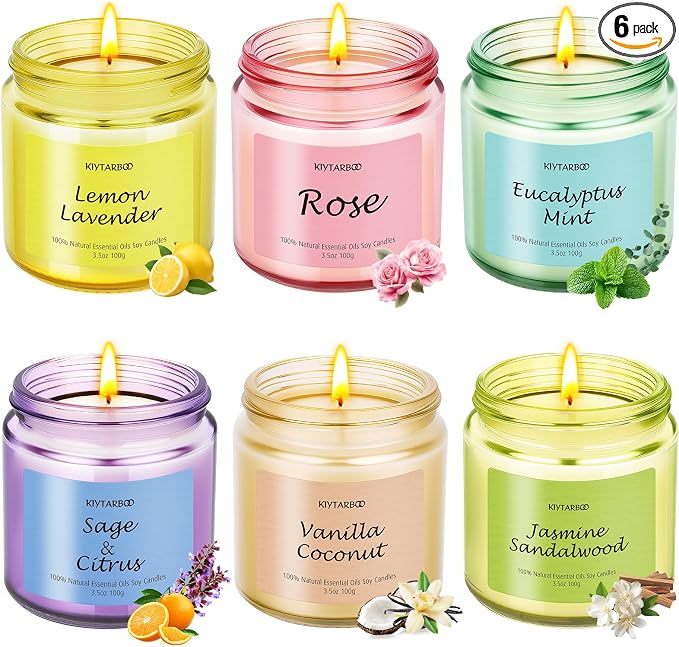 6 Pack Candle for Women | Scented Candles Set- Candles for Home Scented, Soy Wax Candles Bulk, Aromatherapy Candle Gifts Set for Women, Birthday, Valentine, Christmas, Anniversary Present