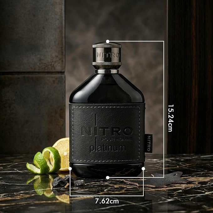 Dumont Nitro Platinum 3.4 Fl Oz Eau De Parfum for Men – Fruity Amber Fragrance – Luxurious Long Lasting Scent