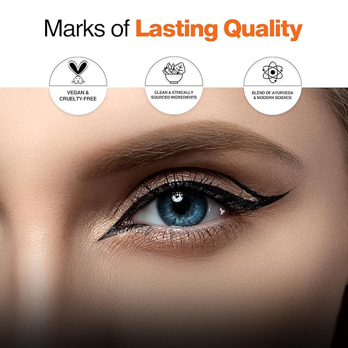 Nourish Mantra's All-Day Liquid Eyeliner 3ml | Formulated with Argan Oil, Vitamin E & Glycerine | Intense Pigmentation | Smudge Proof | Waterproof | Long Lasting | Matte Finish | Black Color