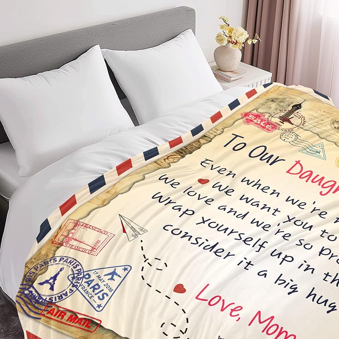 UFOORO Blanket Gift for Daughter from Mom and Dad, Throw Blanket for Adult Daughter, Present for Christmas Birthday Mothers Day, to My Daughters Blanket 55"x70"