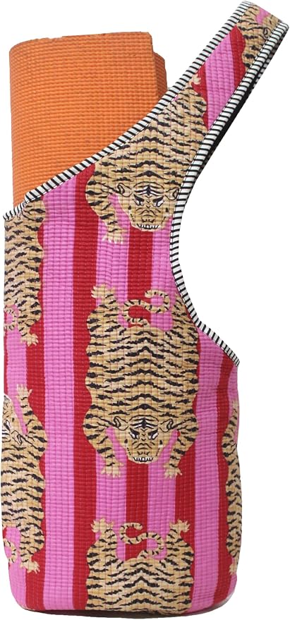 INDIAN CRAFT CASTLE Yoga Mat Bag | Tote Mat Bag | Sling Yoga Tote w/Large Side Pocket & Zipper Pocket | Yoga Mat Carrier Fits Most Size Mats